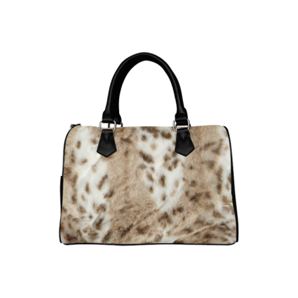 Boston Handbag Purse - Custom Animal Fur Prints - White Cream - Accessories big cats hot new items