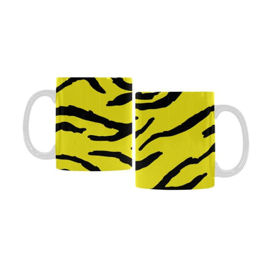 Ceramic Coffee Mugs (Pair) - Custom Tiger Pattern - Yellow - Housewares big cats housewares tigers