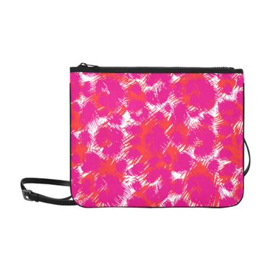 Slim Clutch Bag - New Leopard Pattern - Hot Pink-Orange-White Leopard - Accessories big cats hot new items leopards purses