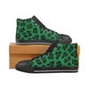 Womens Chucks High Top Sneakers - Custom Leopard Pattern - Green Leopard / Us6 - Footwear Big Cats Chucks Sneakers Leopards Sneakers