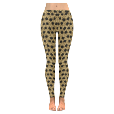 Womens Premium Leggings - Custom Animal Fur Prints - Yellow Leopard Fur Print / S - Clothing hot new items leggings yoga gear