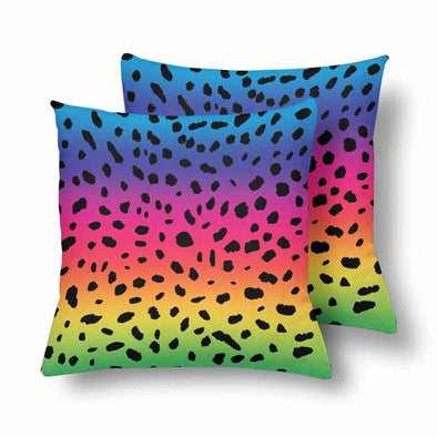 18 x 18 Throw Pillows (2) - Custom Cheetah Pattern - Rainbow Cheetah - Housewares cheetahs housewares pillows