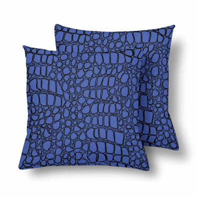 18 x 18 Throw Pillows (2) - Custom Crocodile Pattern - Blue Crocodile - Housewares crocodiles housewares pillows