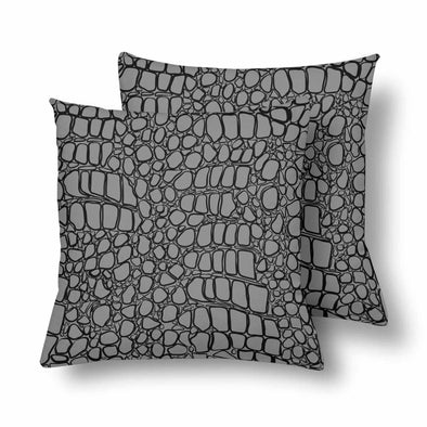 18 x 18 Throw Pillows (2) - Custom Crocodile Pattern - Gray Crocodile - Housewares crocodiles housewares pillows