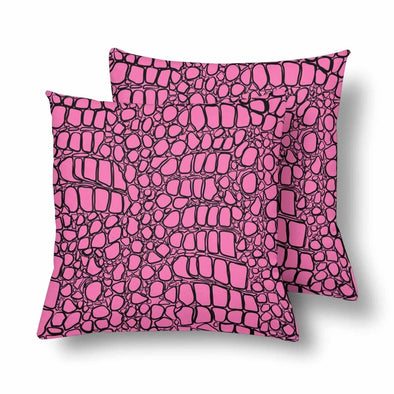 18 x 18 Throw Pillows (2) - Custom Crocodile Pattern - Hot Pink Crocodile - Housewares crocodiles housewares pillows