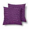 18 x 18 Throw Pillows (2) - Custom Crocodile Pattern - Purple Crocodile - Housewares crocodiles housewares pillows