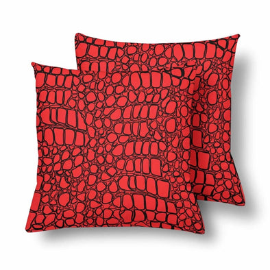 18 x 18 Throw Pillows (2) - Custom Crocodile Pattern - Red Crocodile - Housewares crocodiles housewares pillows