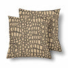 18 x 18 Throw Pillows (2) - Custom Crocodile Pattern - Tan Crocodile - Housewares crocodiles housewares pillows