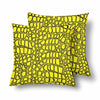 18 x 18 Throw Pillows (2) - Custom Crocodile Pattern - Yellow Crocodile - Housewares crocodiles housewares pillows