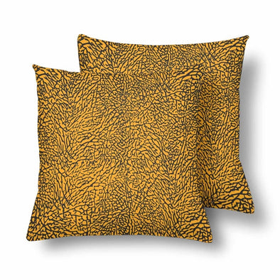 18 x 18 Throw Pillows (2) - Custom Elephant Pattern - Orange Elephant - Housewares elephants housewares pillows