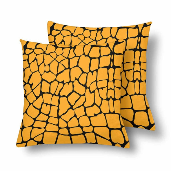 18 x 18 Throw Pillows (2) - Custom Giraffe Pattern - Orange Giraffe - Housewares giraffes hot new items housewares pillows