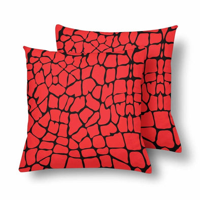 18 x 18 Throw Pillows (2) - Custom Giraffe Pattern - Red Giraffe - Housewares giraffes hot new items housewares pillows