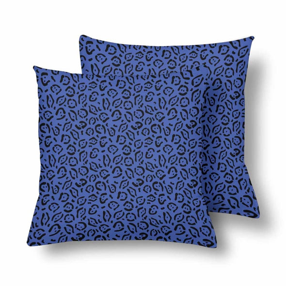 18 x 18 Throw Pillows (2) - Custom Jaguar Pattern - Blue Jaguar - Housewares big cats housewares jaguars pillows