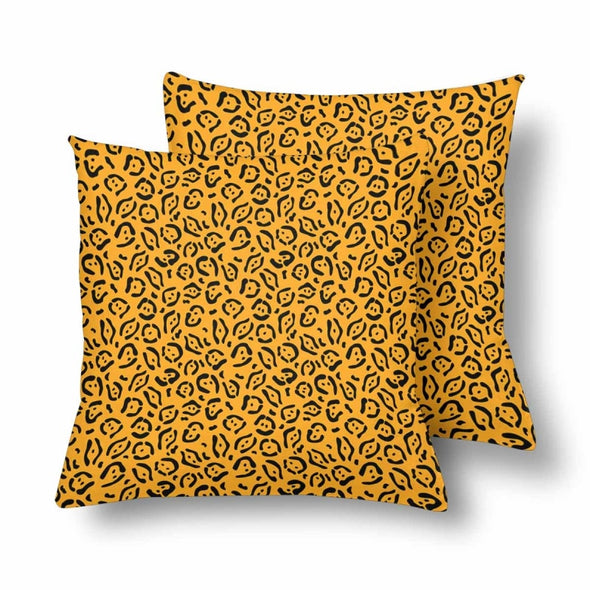 18 x 18 Throw Pillows (2) - Custom Jaguar Pattern - Orange Jaguar - Housewares big cats housewares jaguars pillows