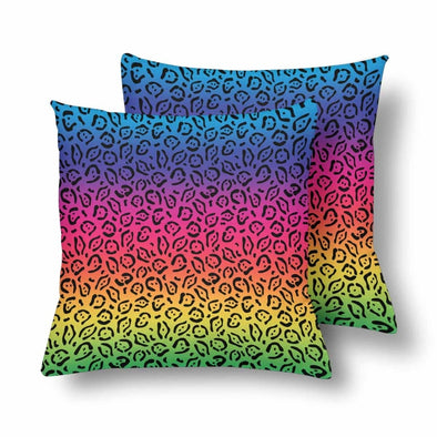18 x 18 Throw Pillows (2) - Custom Jaguar Pattern - Rainbow Jaguar - Housewares big cats housewares jaguars pillows