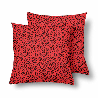 18 x 18 Throw Pillows (2) - Custom Jaguar Pattern - Red Jaguar - Housewares big cats housewares jaguars pillows
