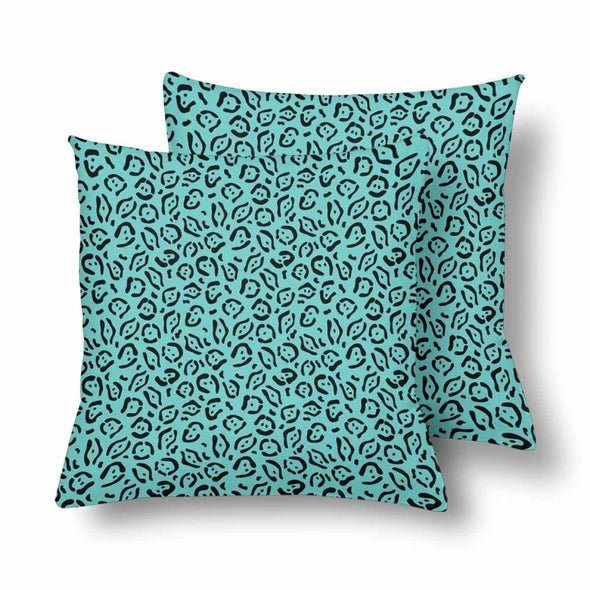 18 x 18 Throw Pillows (2) - Custom Jaguar Pattern - Turquoise Jaguar - Housewares big cats housewares jaguars pillows