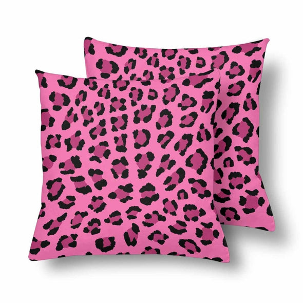 18 x 18 Throw Pillows (2) - Custom Leopard Pattern - Hot Pink Leopard - Housewares big cats housewares leopards pillows