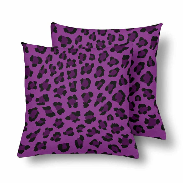 18 x 18 Throw Pillows (2) - Custom Leopard Pattern - Purple Leopard - Housewares big cats housewares leopards pillows