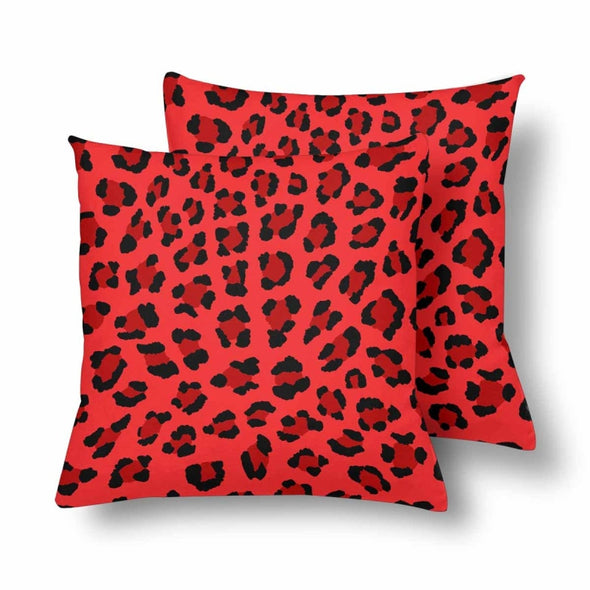 18 x 18 Throw Pillows (2) - Custom Leopard Pattern - Red Leopard - Housewares big cats housewares leopards pillows