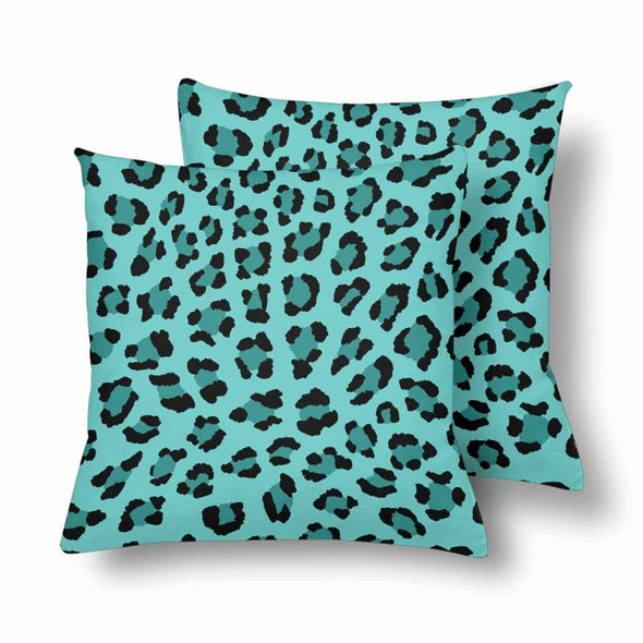 18 x 18 Throw Pillows (2) - Custom Leopard Pattern - Turquoise Leopard - Housewares big cats housewares leopards pillows