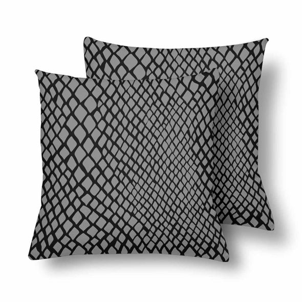18 x 18 Throw Pillows (2) - Custom Snake Pattern - Gray Snake - Housewares housewares pillows snakes