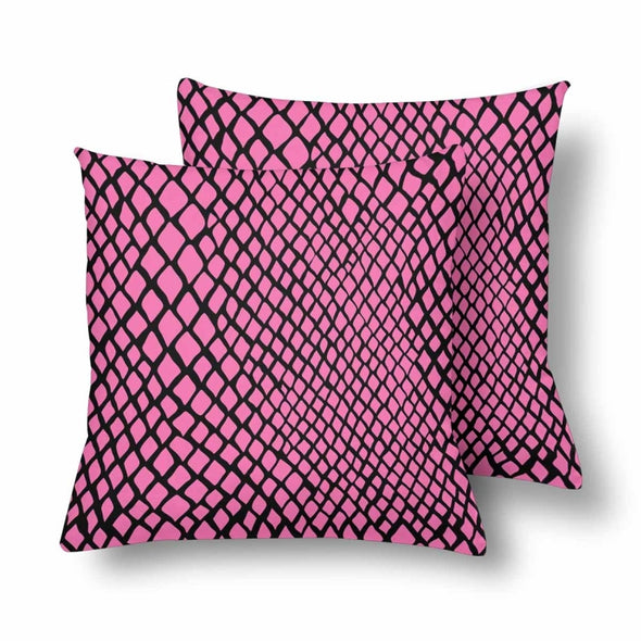 18 x 18 Throw Pillows (2) - Custom Snake Pattern - Hot Pink Snake - Housewares housewares pillows snakes