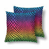 18 x 18 Throw Pillows (2) - Custom Snake Pattern - Rainbow Snake - Housewares housewares pillows snakes
