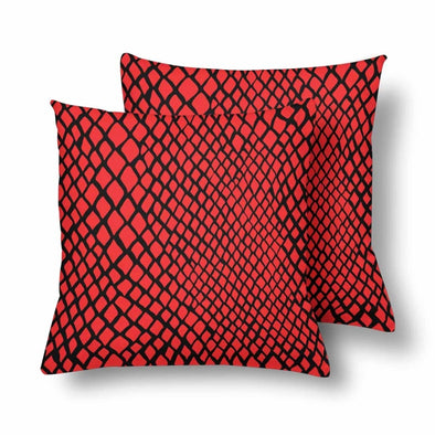 18 x 18 Throw Pillows (2) - Custom Snake Pattern - Red Snake - Housewares housewares pillows snakes