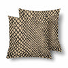 18 x 18 Throw Pillows (2) - Custom Snake Pattern - Tan Snake - Housewares housewares pillows snakes