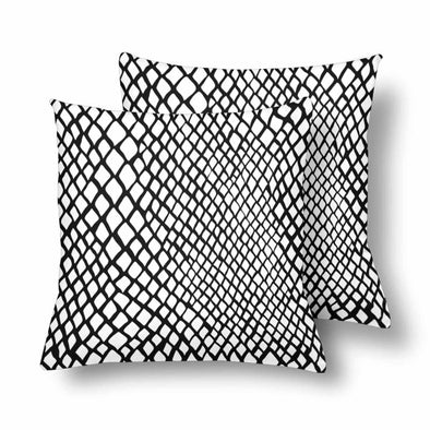 18 x 18 Throw Pillows (2) - Custom Snake Pattern - White Snake - Housewares housewares pillows snakes