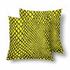 18 x 18 Throw Pillows (2) - Custom Snake Pattern - Yellow Snake - Housewares housewares pillows snakes