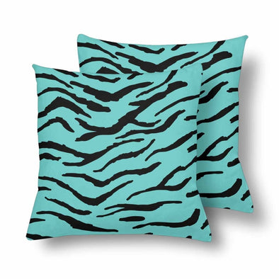 18 x 18 Throw Pillows (2) - Custom Tiger Pattern - Turquoise Tiger - Housewares big cats housewares pillows tigers