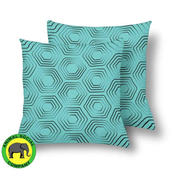 18 x 18 Throw Pillows (2) - Custom Turtle Pattern - Turquoise Turtle - Housewares housewares pillows turtles