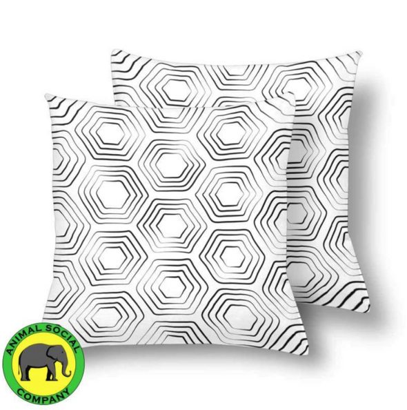 18 x 18 Throw Pillows (2) - Custom Turtle Pattern - White Turtle - Housewares housewares pillows turtles