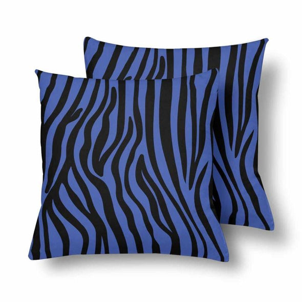 18 x 18 Throw Pillows (2) - Custom Zebra Pattern - Blue Zebra - Housewares housewares pillows zebras