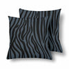 18 x 18 Throw Pillows (2) - Custom Zebra Pattern - Charcoal Zebra - Housewares housewares pillows zebras