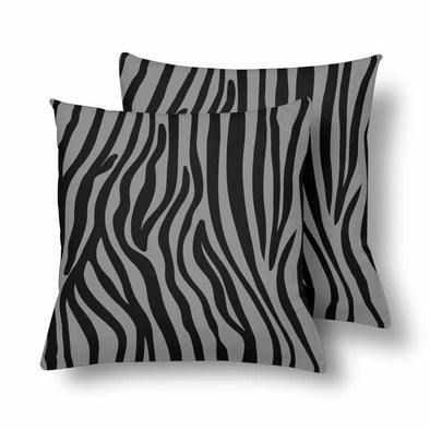 18 x 18 Throw Pillows (2) - Custom Zebra Pattern - Gray Zebra - Housewares housewares pillows zebras