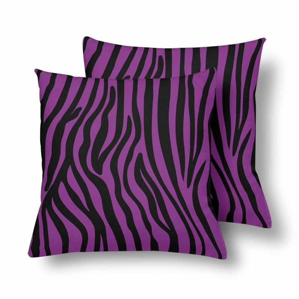 18 x 18 Throw Pillows (2) - Custom Zebra Pattern - Purple Zebra - Housewares housewares pillows zebras