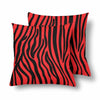 18 x 18 Throw Pillows (2) - Custom Zebra Pattern - Red Zebra - Housewares housewares pillows zebras