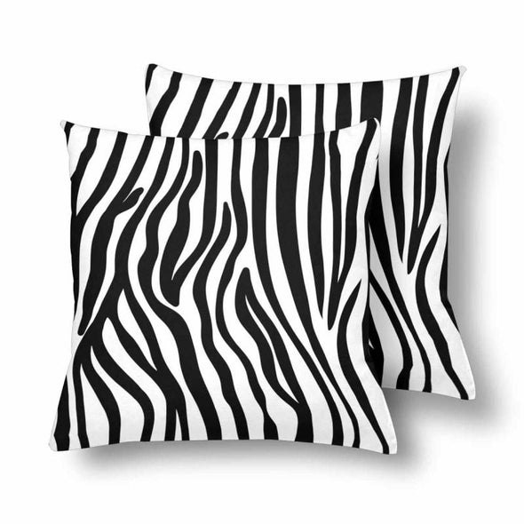 18 x 18 Throw Pillows (2) - Custom Zebra Pattern - White Zebra - Housewares housewares pillows zebras