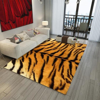 Animal Pattern Area Rug - Leopard Jaguar Tiger Zebra Giraffe Cow Snake - Tiger / 31x47in / 80x120cm - Housewares big cats cheetahs floor