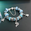 Blue Murano Glass Beads & Starfish w/Turtle Charm Bracelet - Jewelry bracelets italian turtles