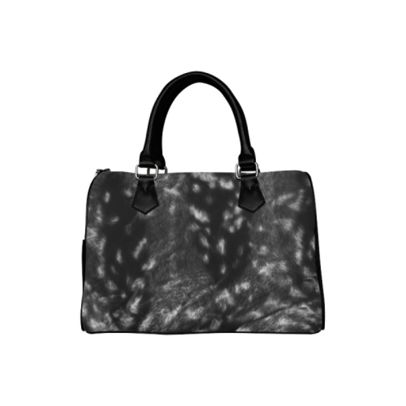 Boston Handbag Purse - Custom Animal Fur Prints - Gray Black - Accessories big cats hot new items