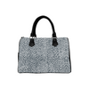 Boston Handbag Purse - Custom White Elephant Pattern - Charcoal Elephant - Accessories elephants handbags hot new items