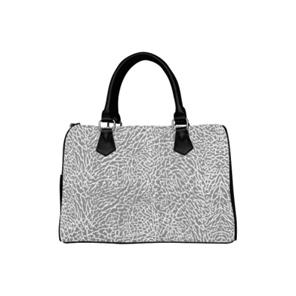 Boston Handbag Purse - Custom White Elephant Pattern - Gray Elephant - Accessories elephants handbags hot new items