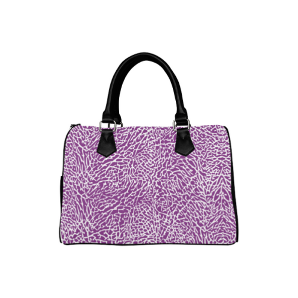 Boston Handbag Purse - Custom White Elephant Pattern - Purple Elephant - Accessories elephants handbags hot new items