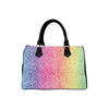 Boston Handbag Purse - Custom White Elephant Pattern - Rainbow Elephant - Accessories elephants handbags hot new items