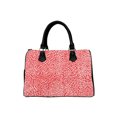 Boston Handbag Purse - Custom White Elephant Pattern - Red Elephant - Accessories elephants handbags hot new items