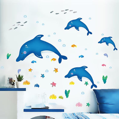 Cartoon Dolphins Wall Sticker - Wall Art dolphins wall stickers
